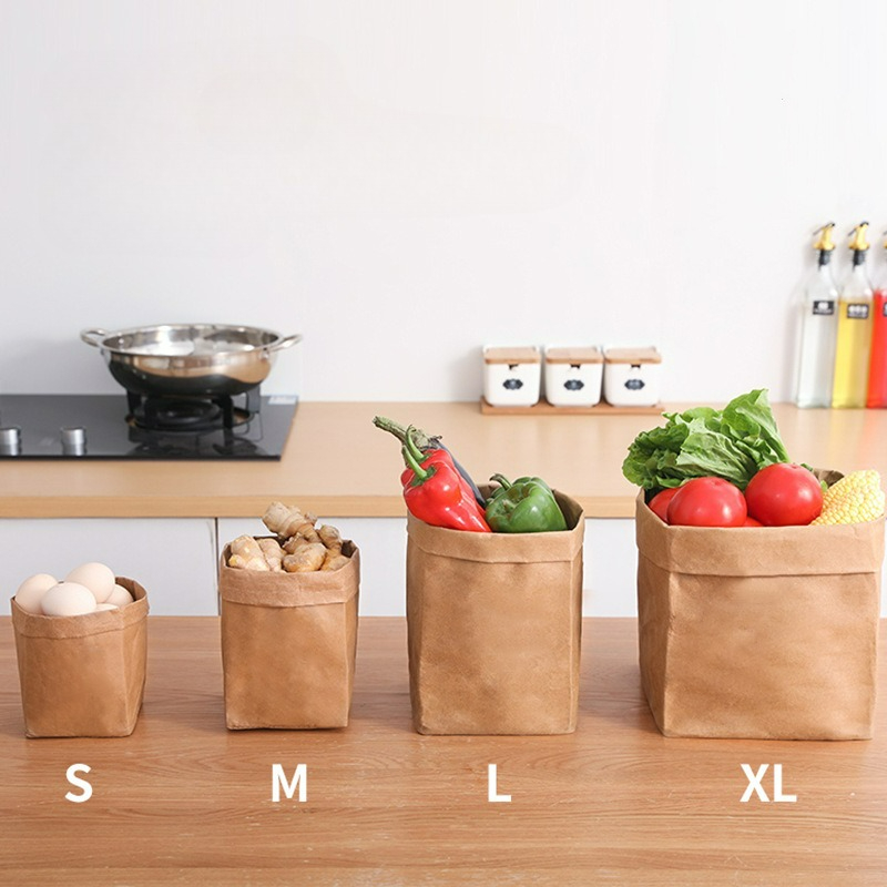 Reusable Produce Bag - Saco de papel kraft lavável, sacos